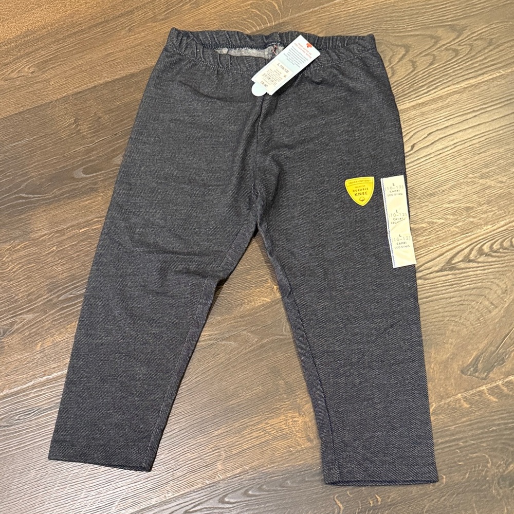 Cat & Jack Charcoal Leggings with Yellow Patch